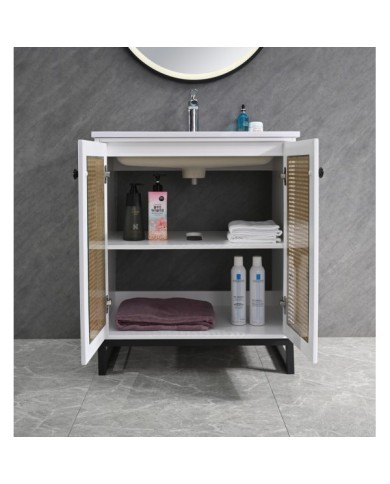 MUEBLE BLANCO C/BASE DE ALUMINIO 70CM