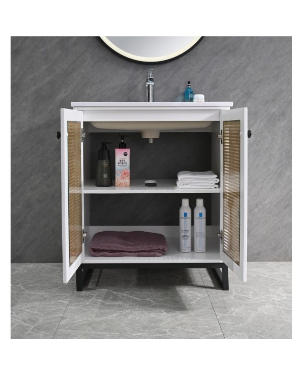 MUEBLE BLANCO C/BASE DE ALUMINIO 70CM