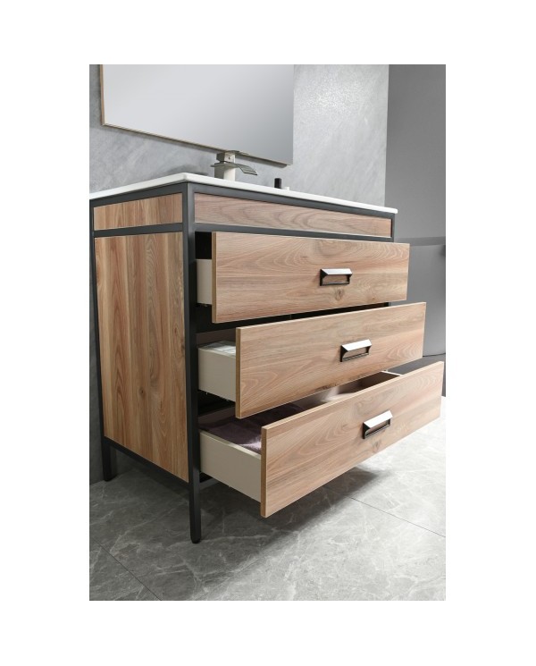 MUEBLE C/ALUMINIO Y CAJONES 90CM