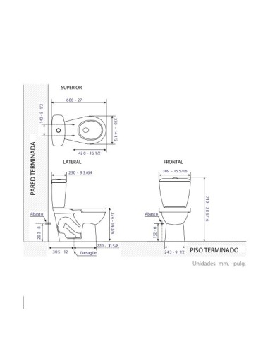 INODORO C/ MOCHILA NEGRO